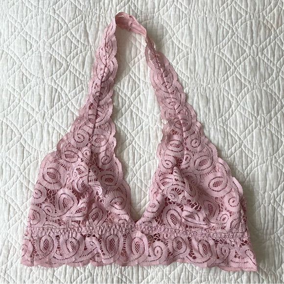 PINK Victoria’s Secret Pink Lace Halter Bralette Size M - Picture 9 of 9